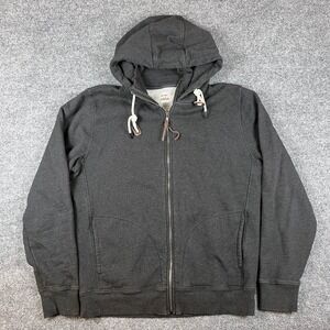 Flint and Tinder Camp Fleece Full Zip Hoodie Mens M Gray Sweatshirt Heavy Cotton